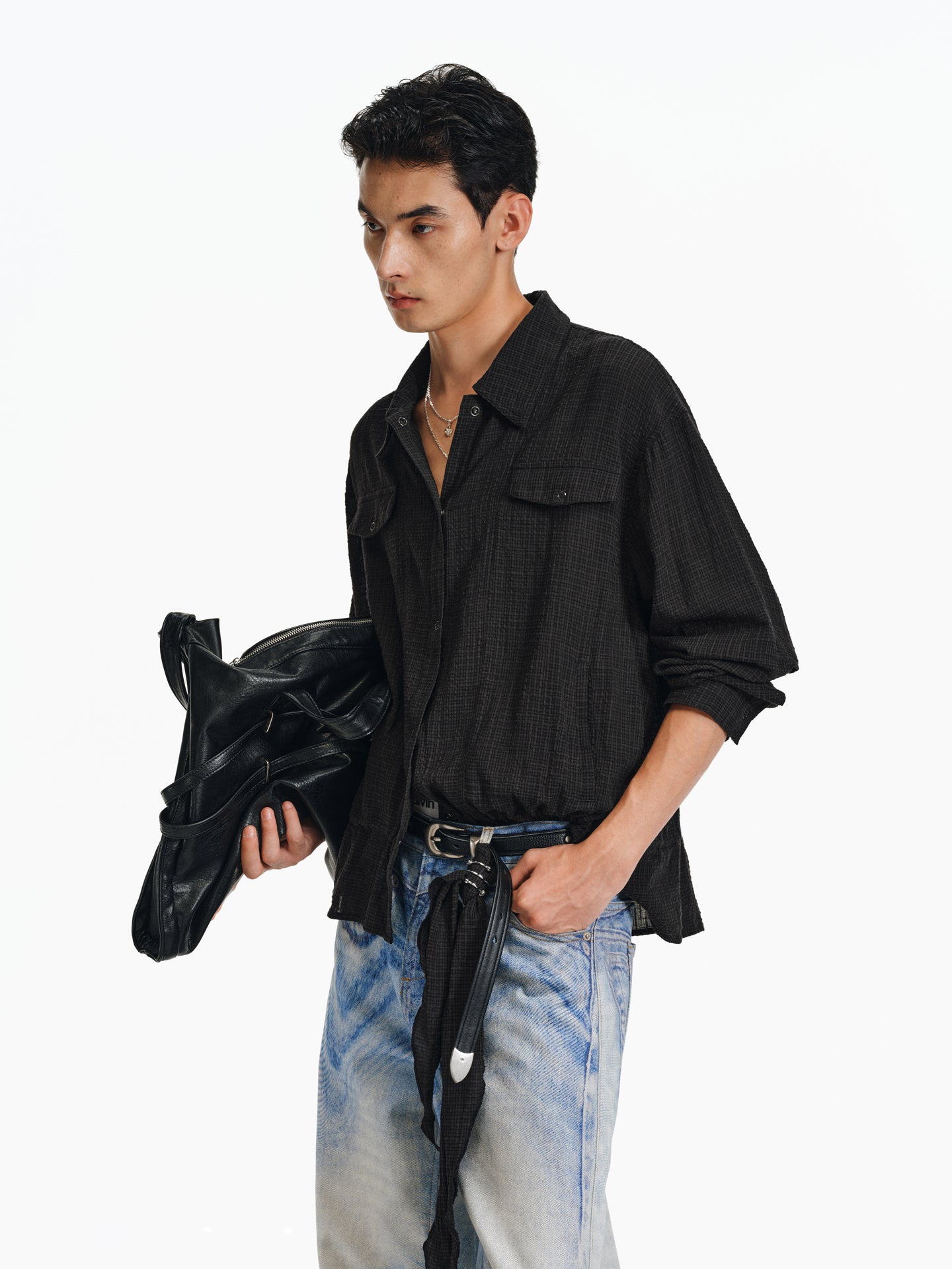 Drawstring waist shirt