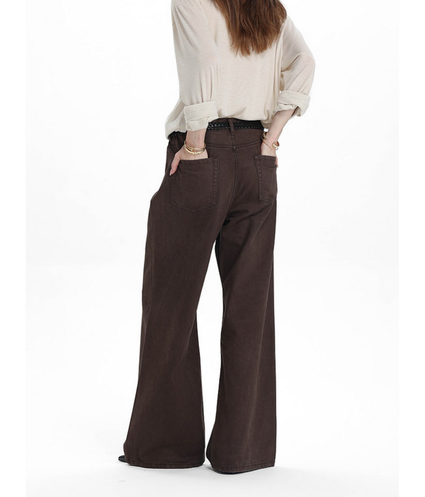 Low-Waist Straight-Leg Casual Pants