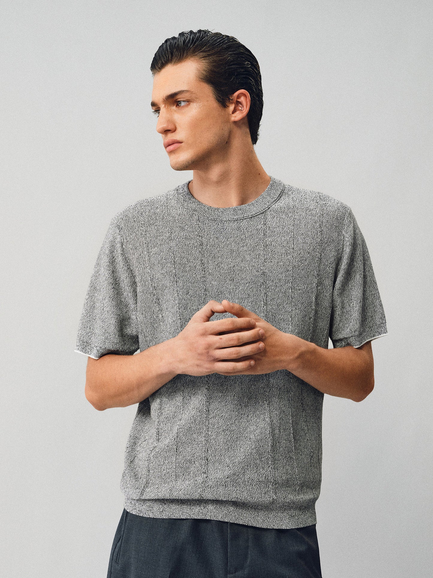 Tencel and Linen Blend Knit Shirt