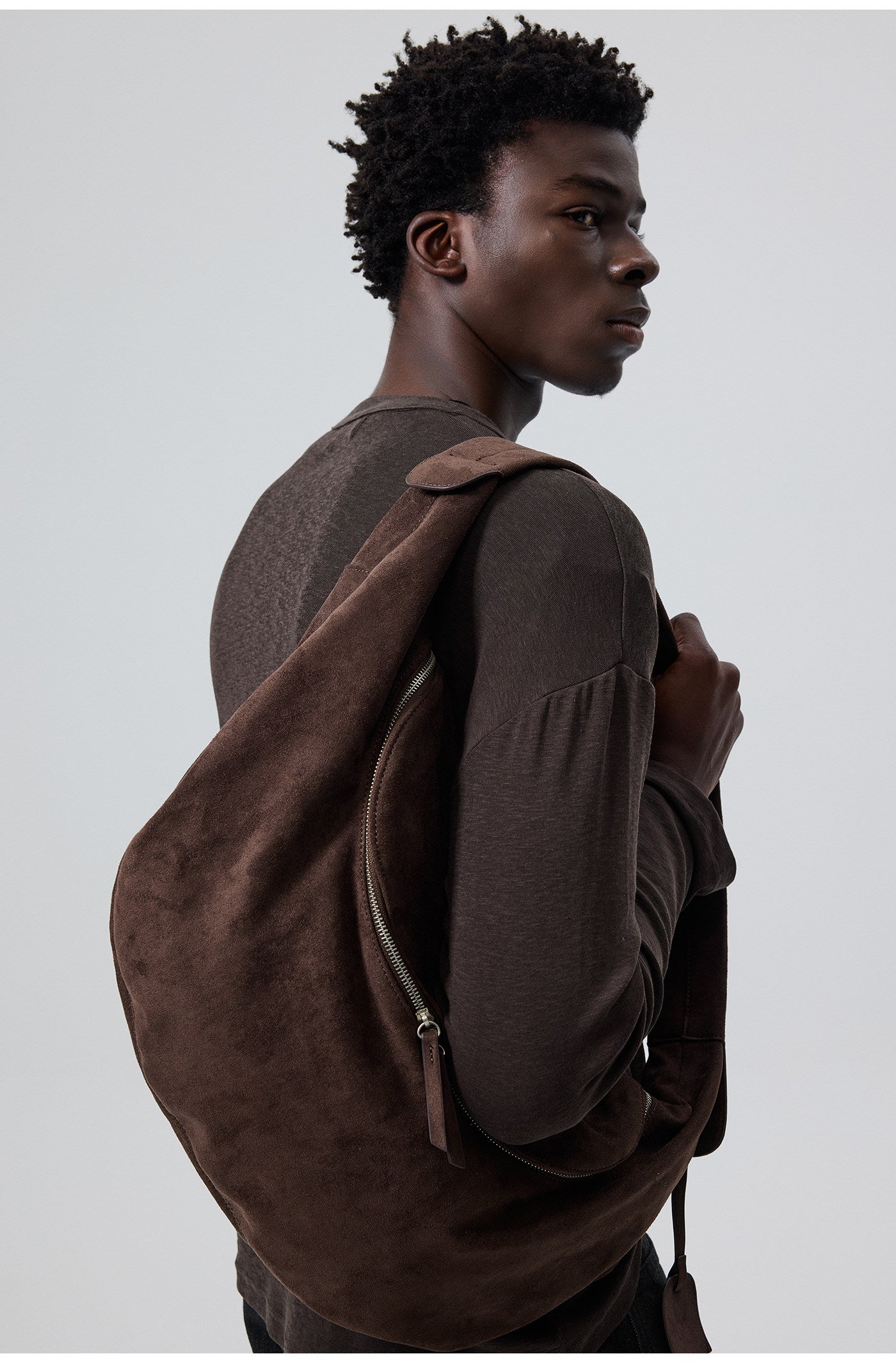 Faux Suede Shoulder Bag