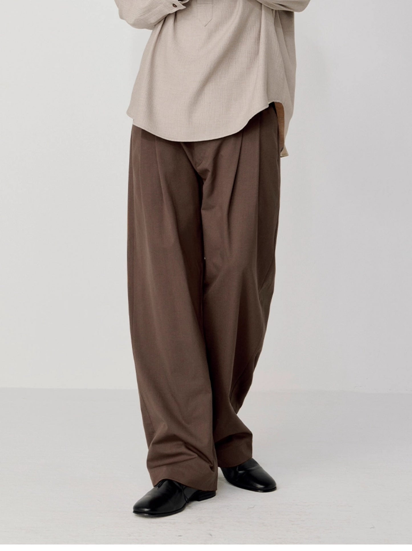 Pleated Drawstring Casual Pants
