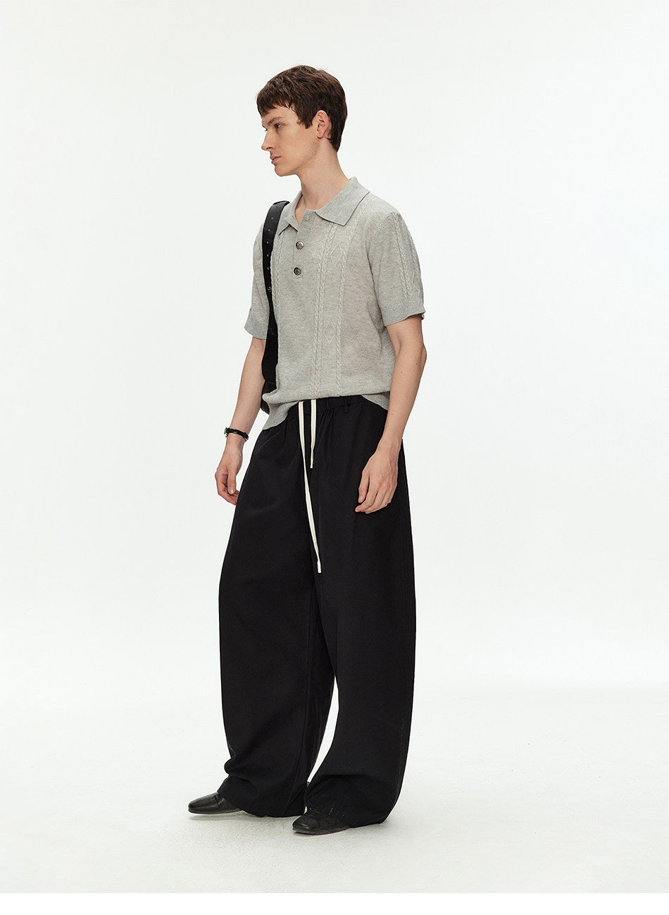 Wool-Blend Knit Polo Shirt