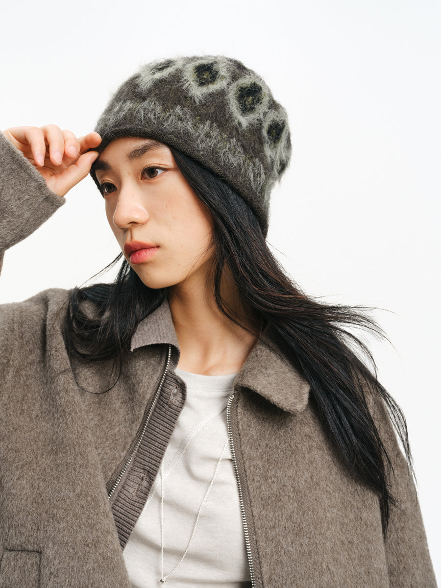 Faux Mink &amp; Sheep Wool Knit Cap