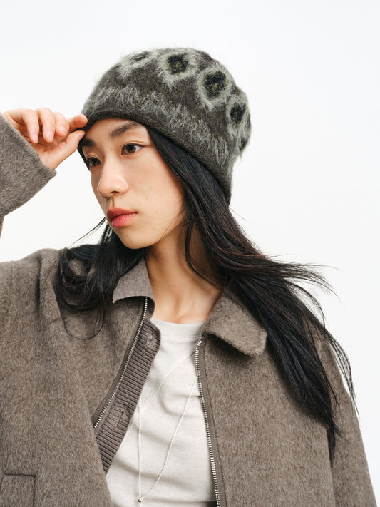 Faux Mink &amp; Sheep Wool Knit Cap