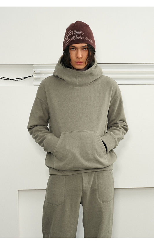 Pile collar Hooded sweatshirt