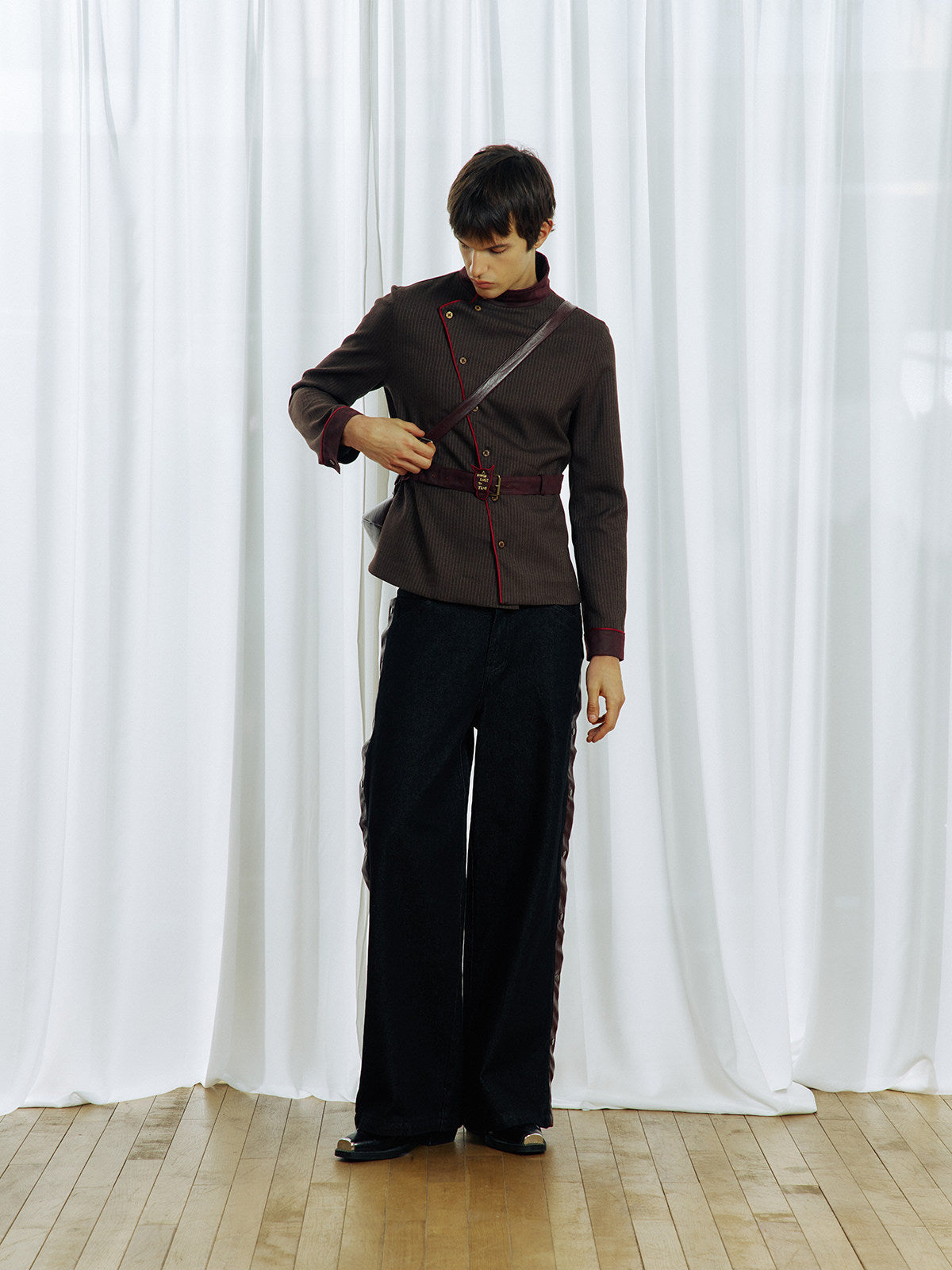 Distressed Black Raw Denim Pants