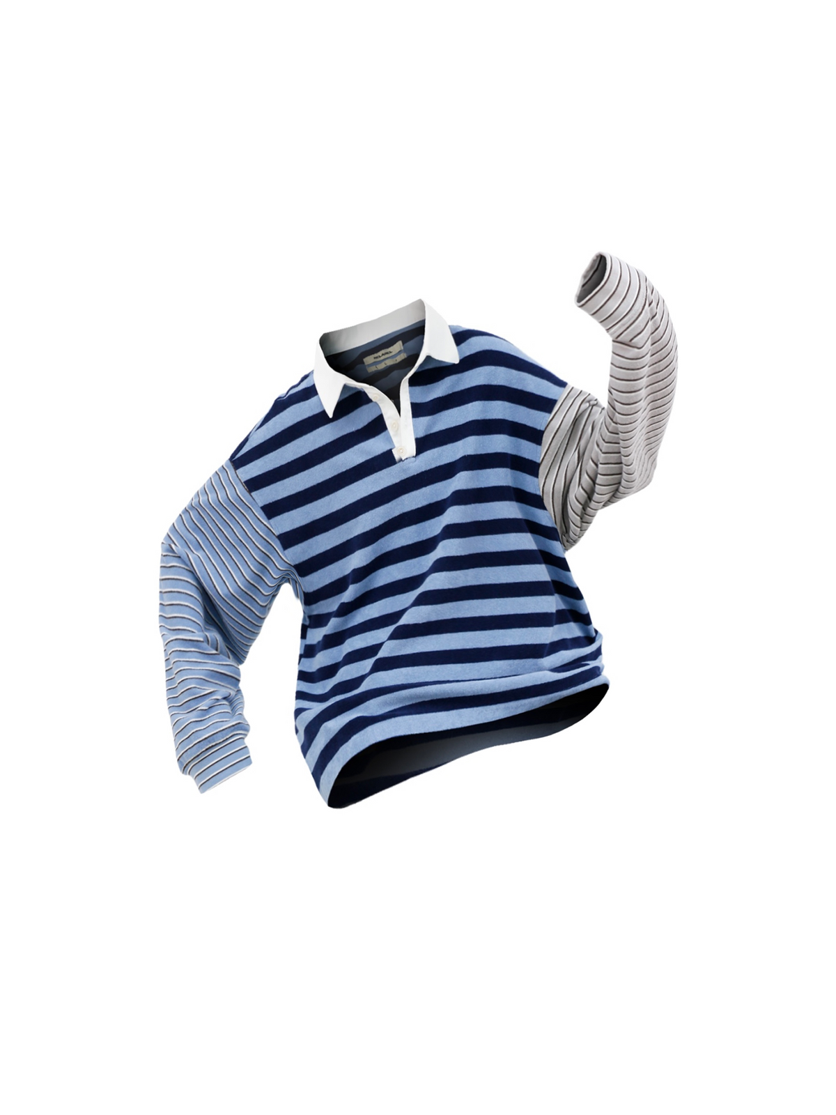 Asymmetrical Color-Block Polo Shirt