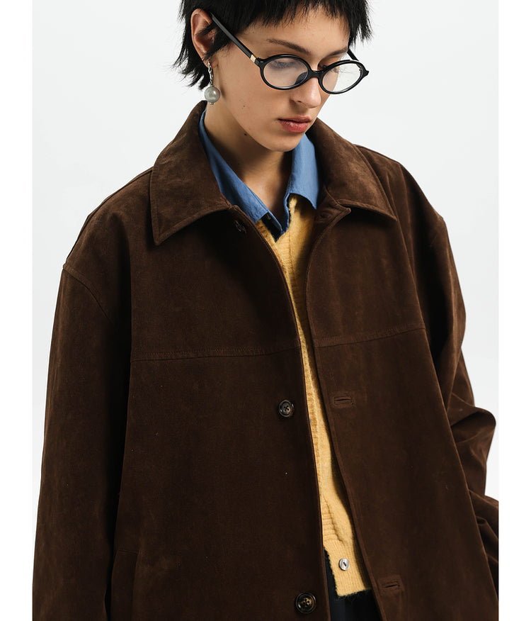 Unisex Damaged Suede Jacket