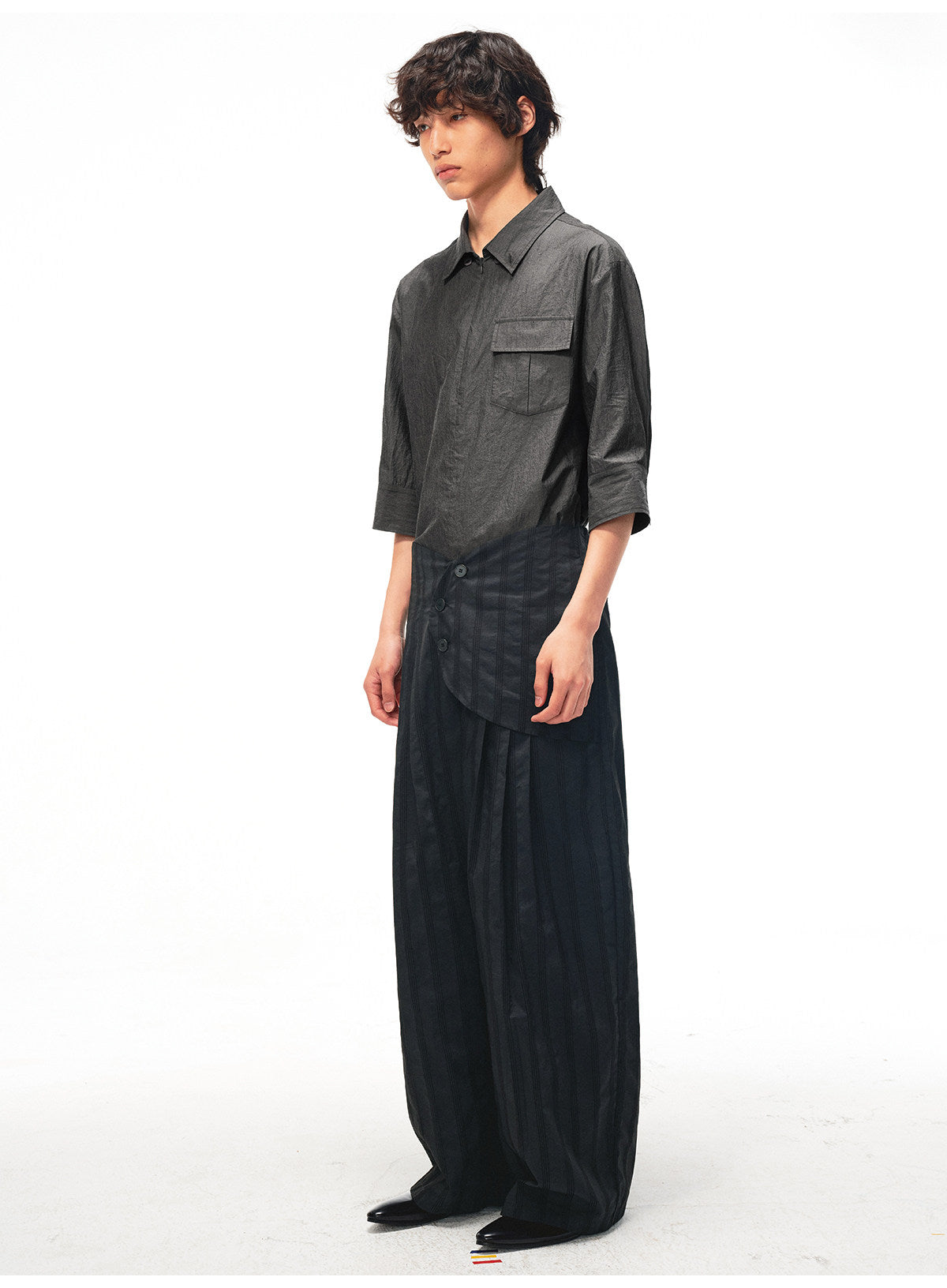Half-Zip Patch-Pocket Shirt