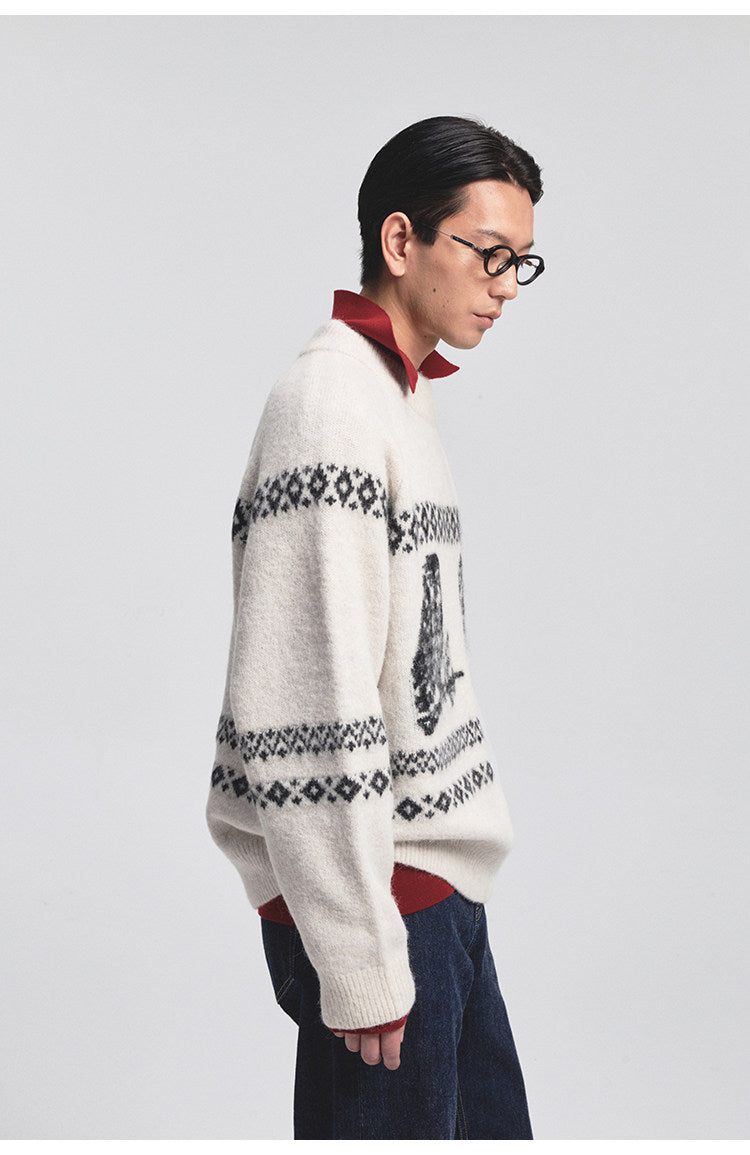 Vintage Animal Jacquard Sweater