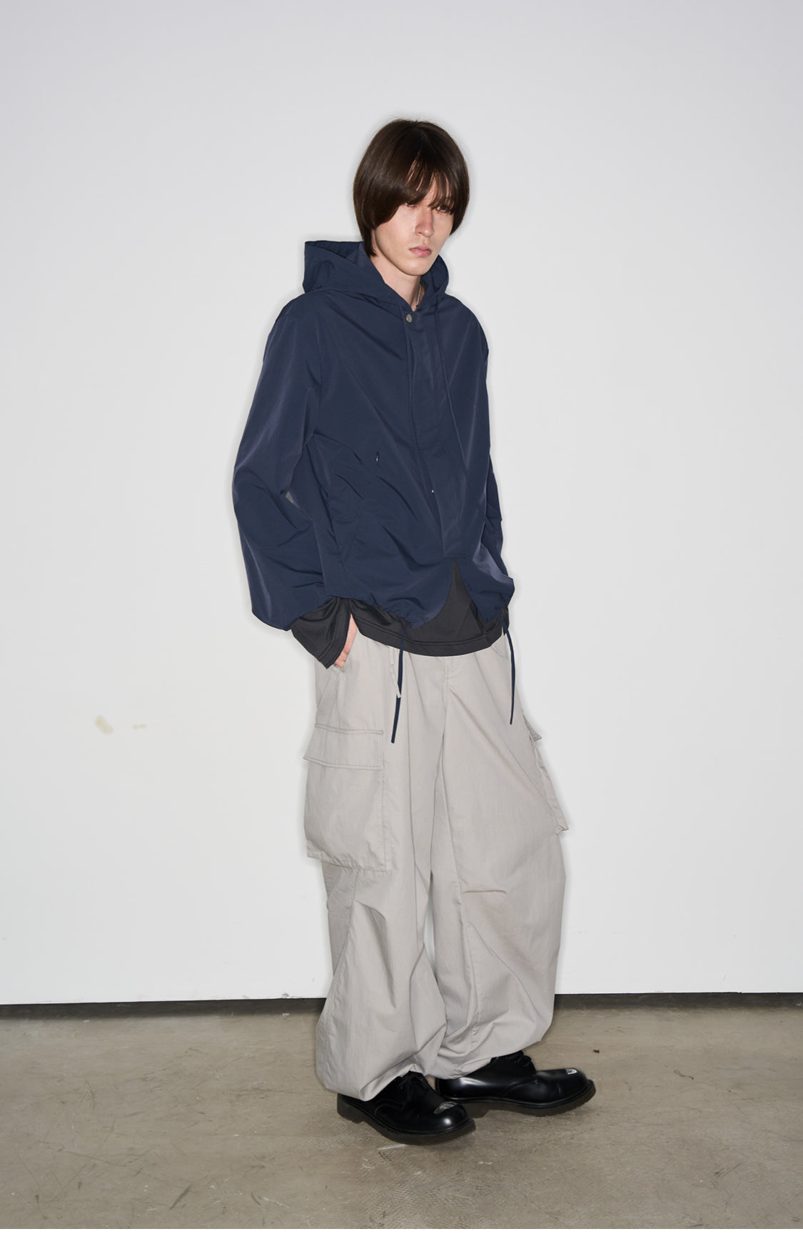 Metal Snap Button Coach Jacket with Hood