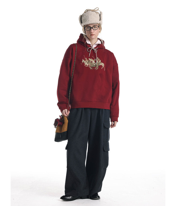 Embroidered Short Sweatshirt