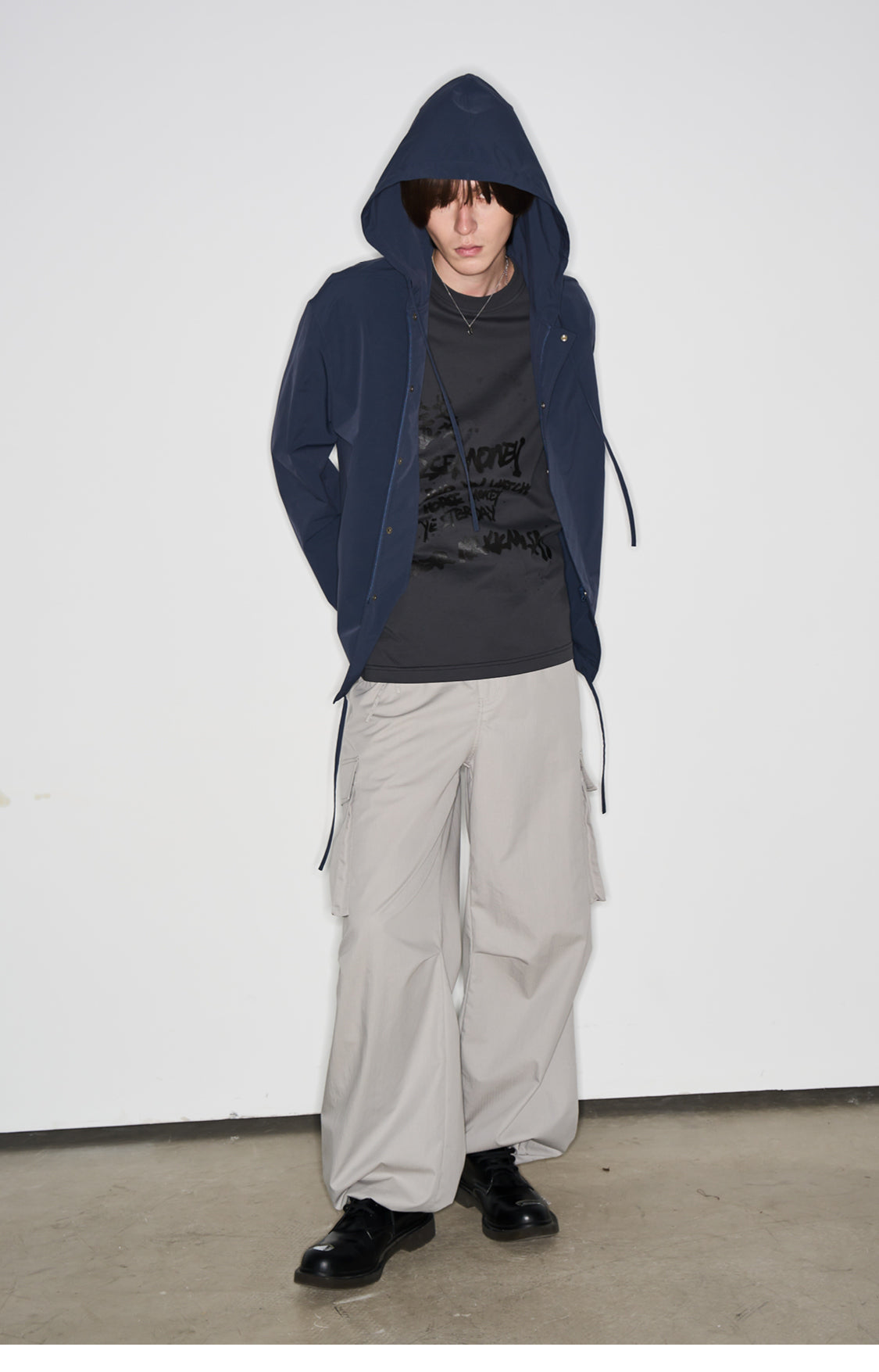 Metal Snap Button Coach Jacket with Hood