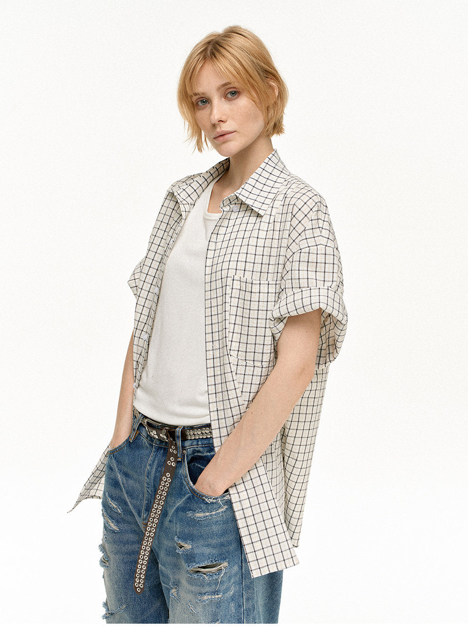 Oversized Retro Check Shirt