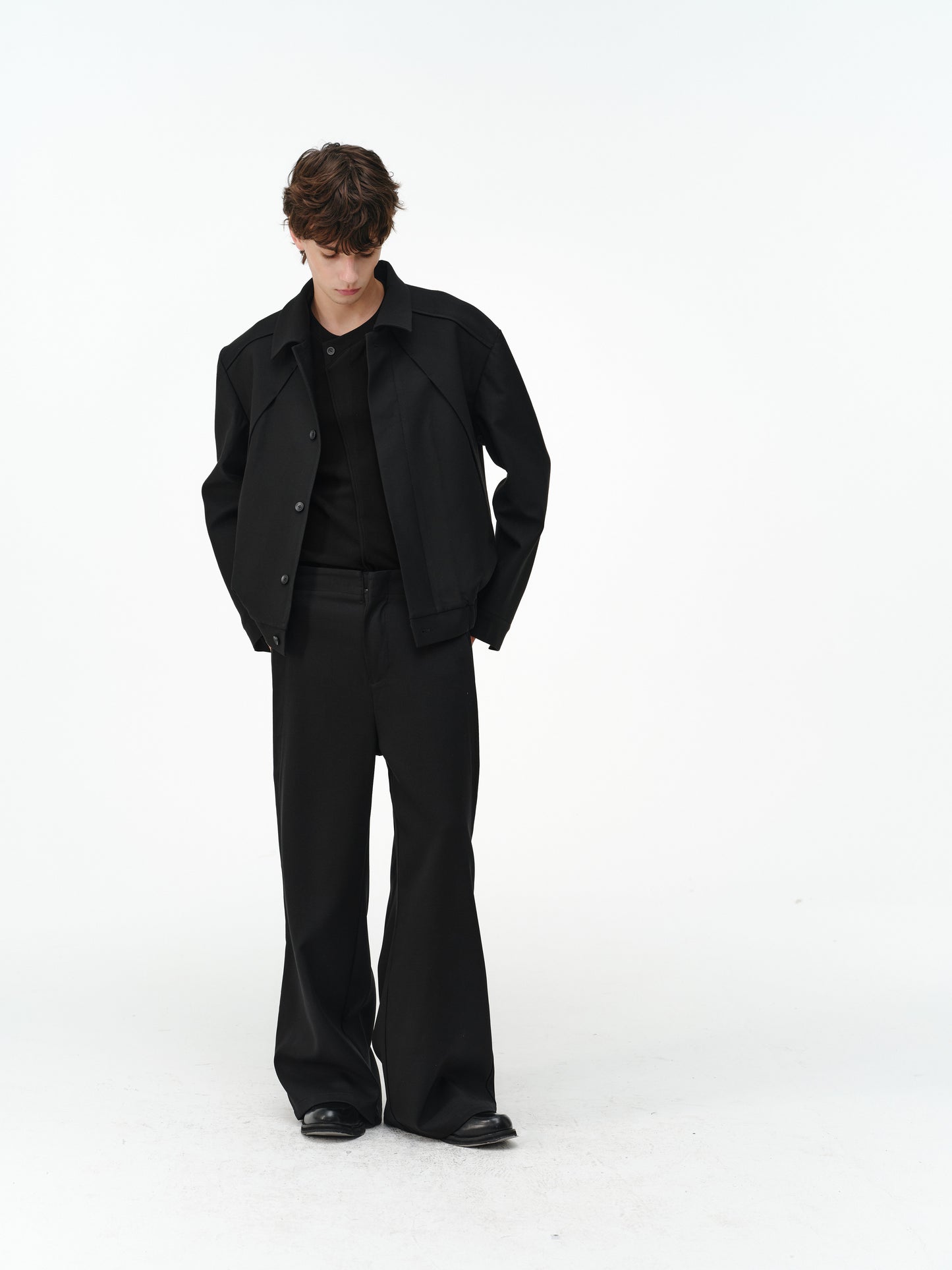 Deconstructed Straight-Shoulder Jacket