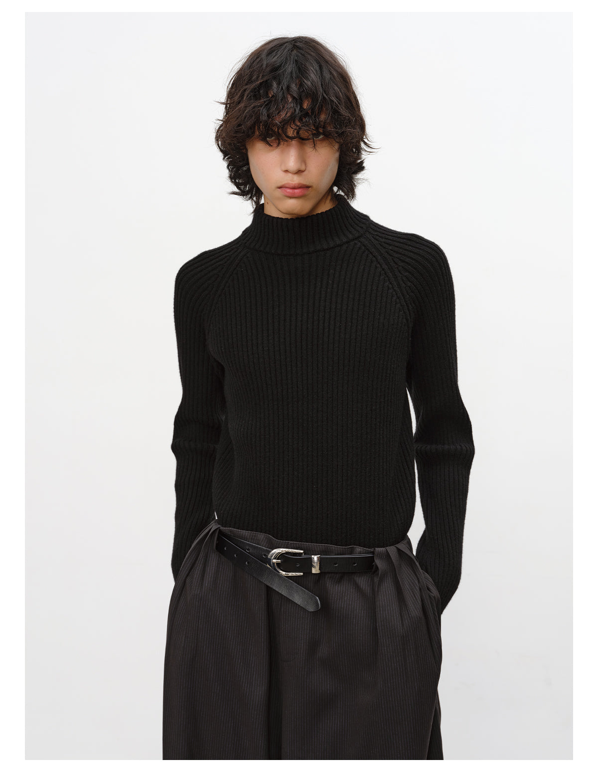 Thick-Striped Raglan Sweater