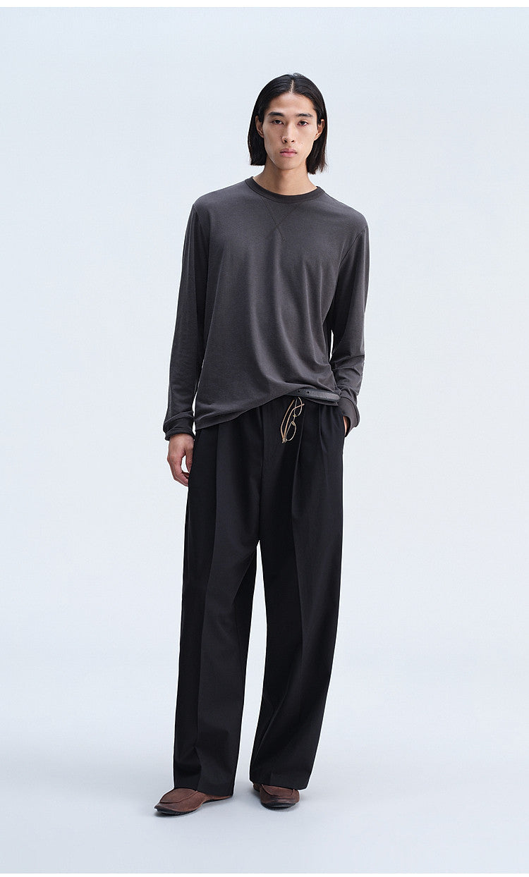 Open-Stitch Collar T-Shirt