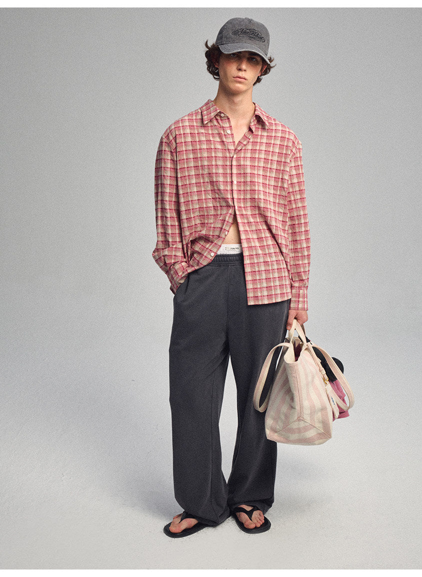Square-Collar Silhouette Casual Shirt