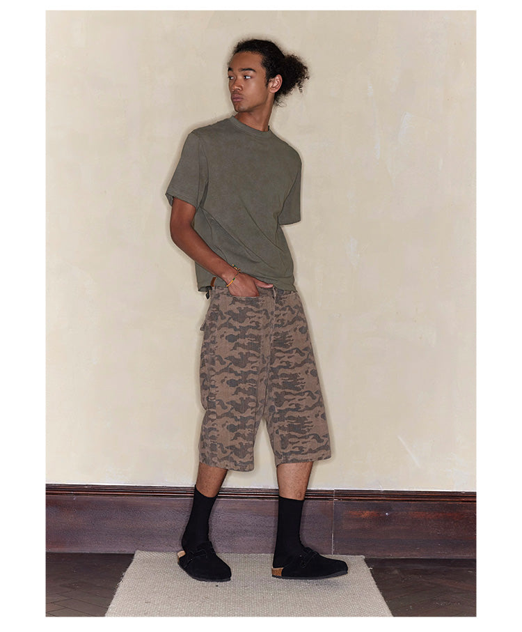 Camouflage mid-length pants