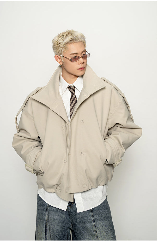 Stand Collar Wide Quilted Jacket