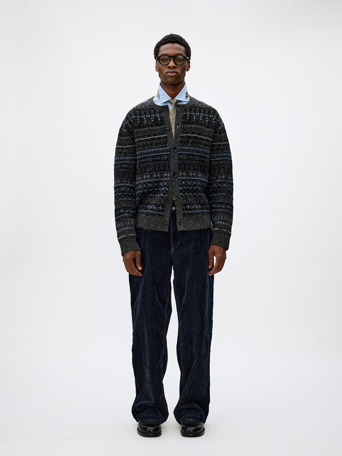 Crew Neck Button-Down Cardigan