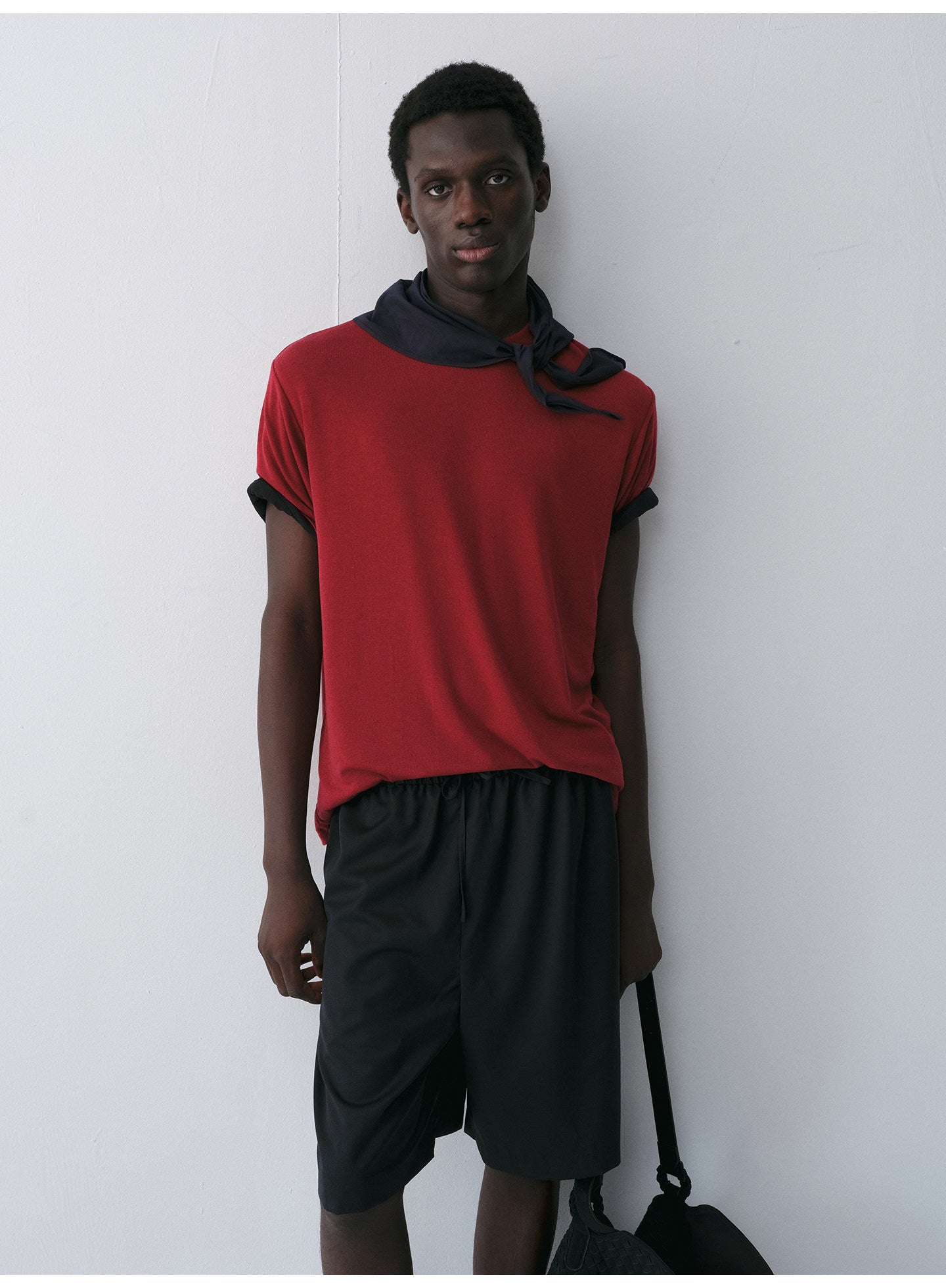 Tencel & Wool Blend Crew Neck T-Shirt