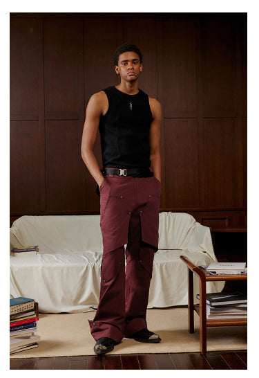 Multi-layer construction Straight casual pants