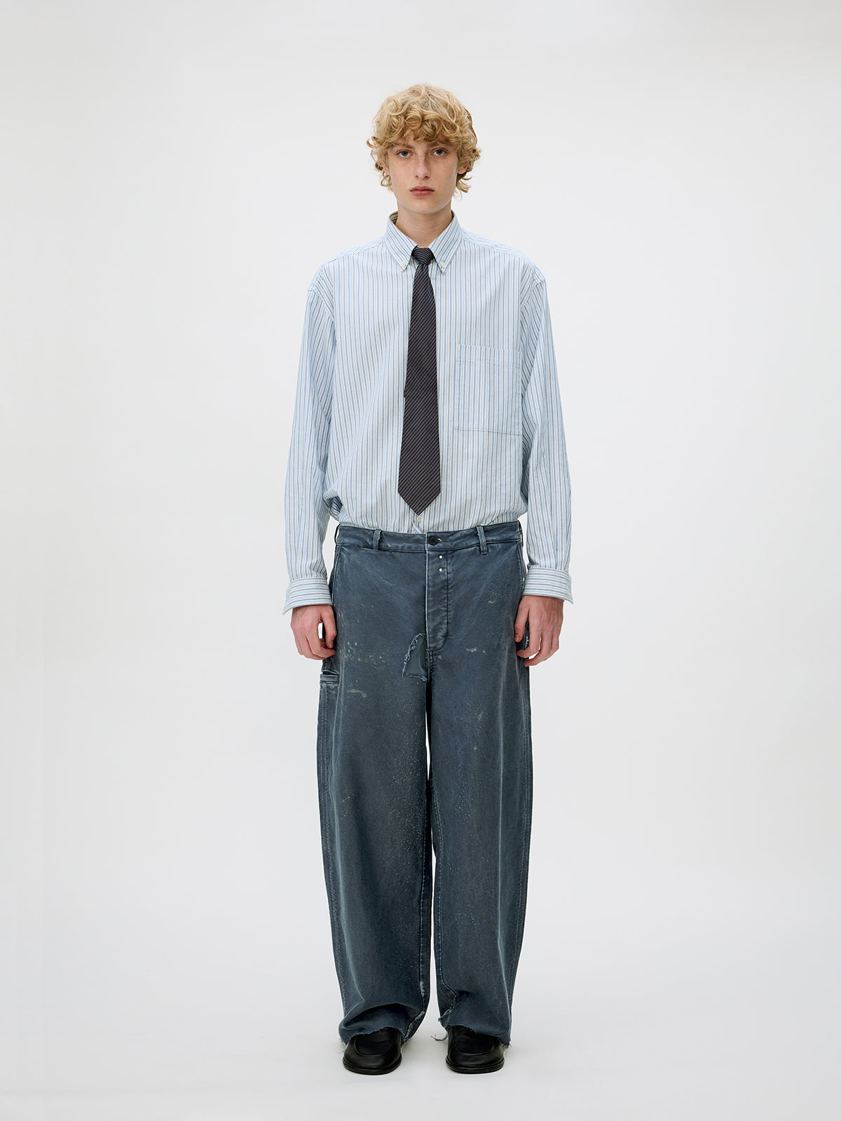 Heavy-Wash Finish Casual Pants