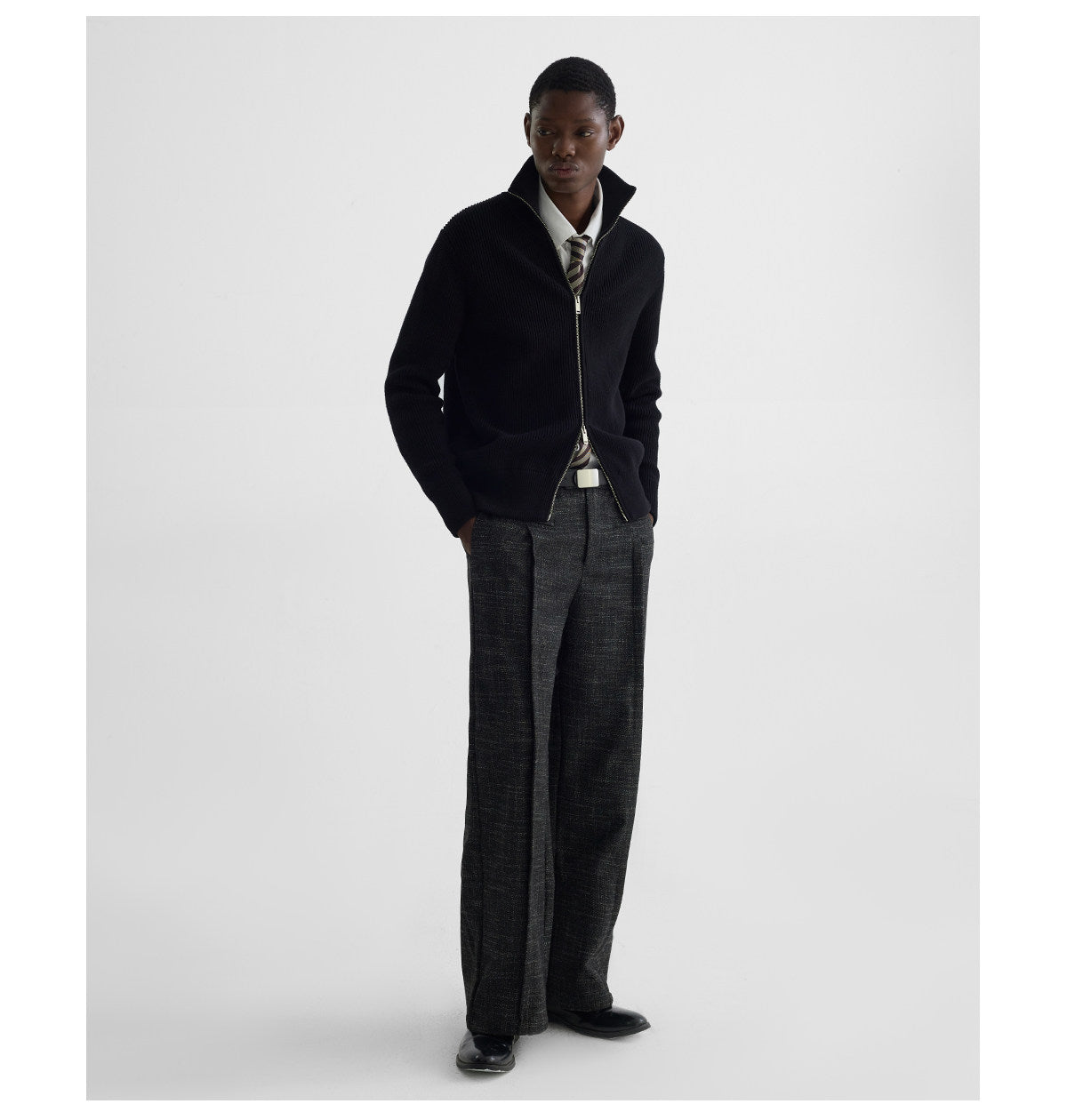 Double-Pleated Wool Pants