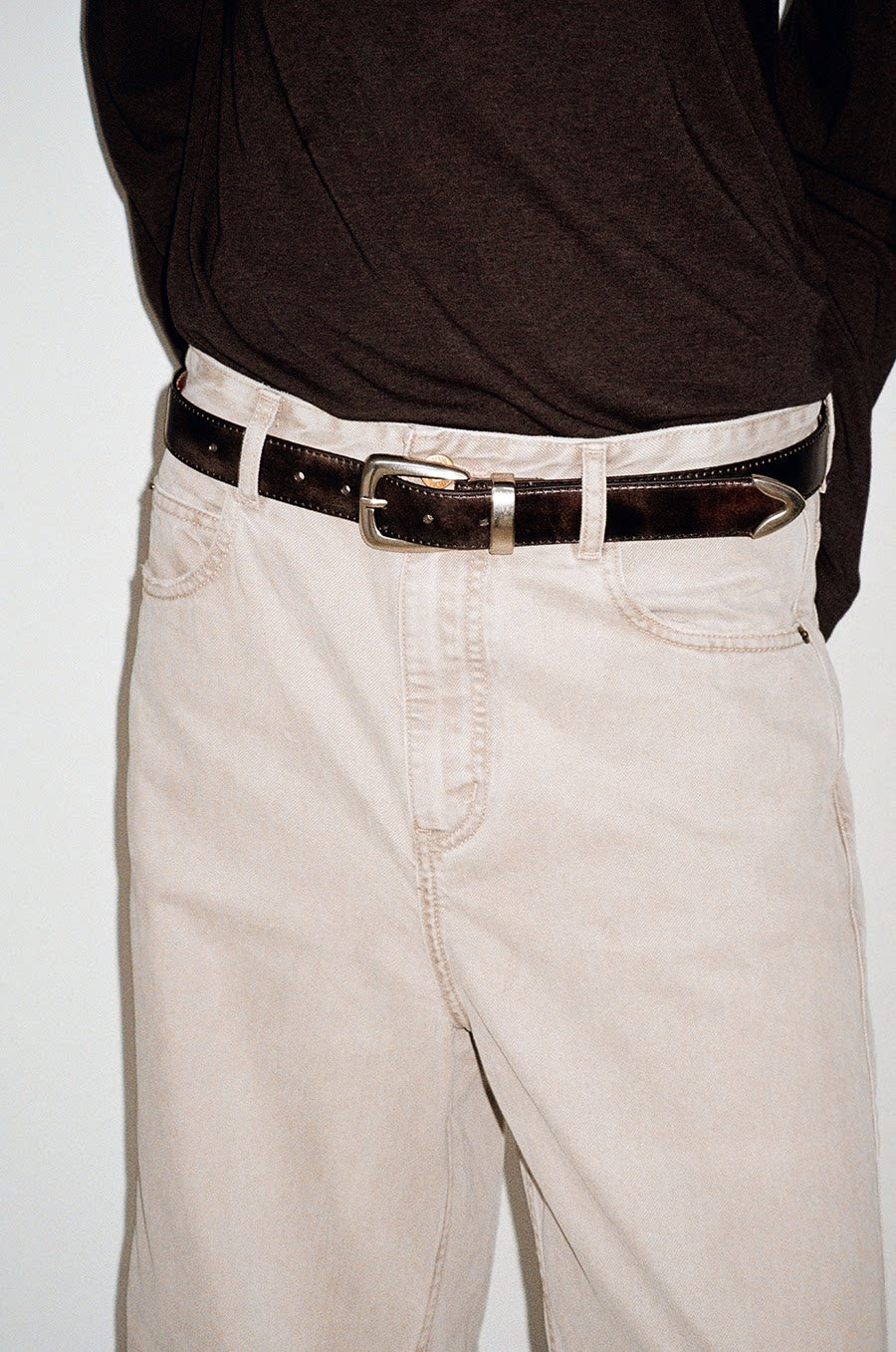 Antique Matte Silver Buckle Belt
