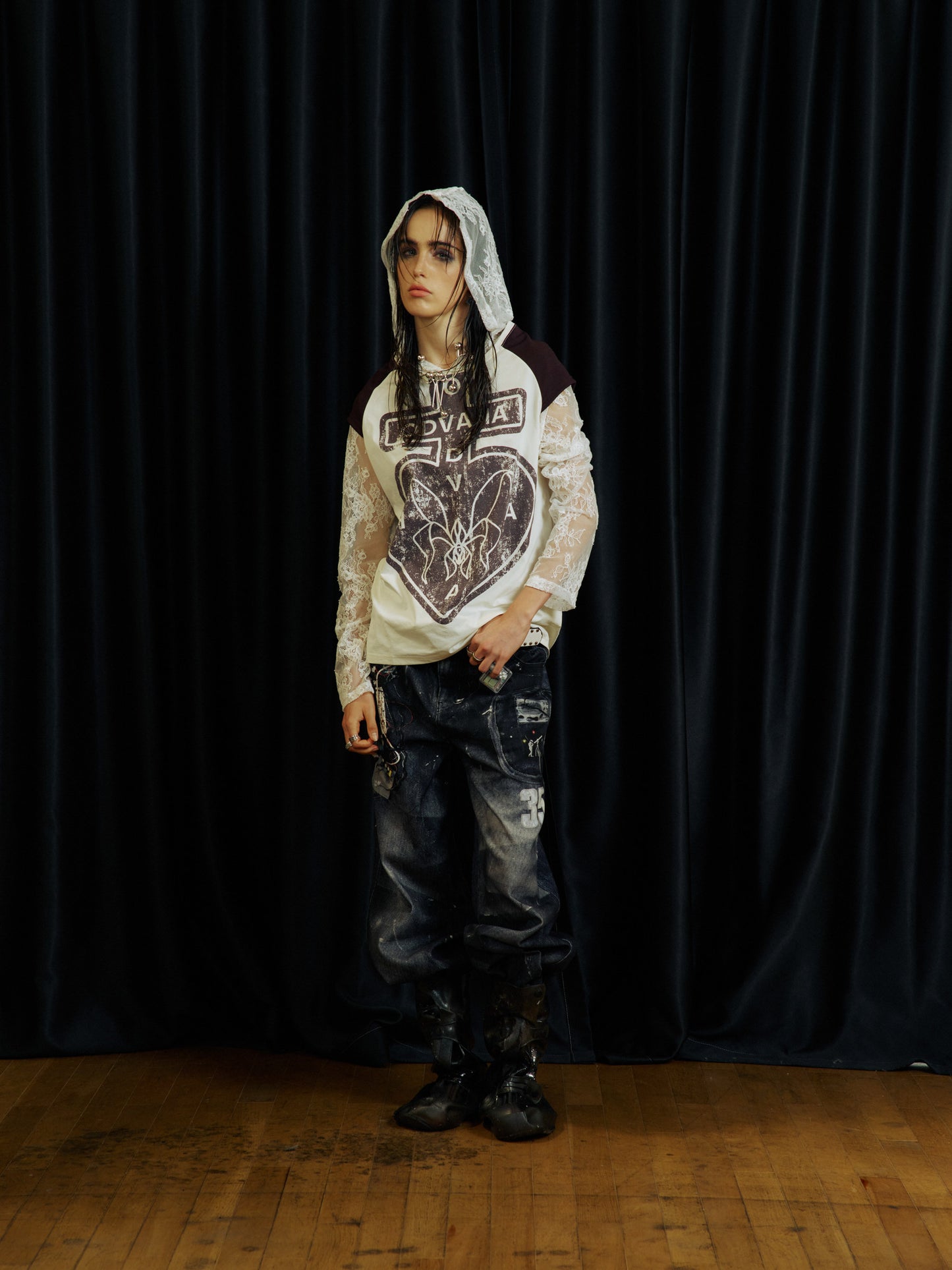 Splash Ink Straight-Fit Denim Pants