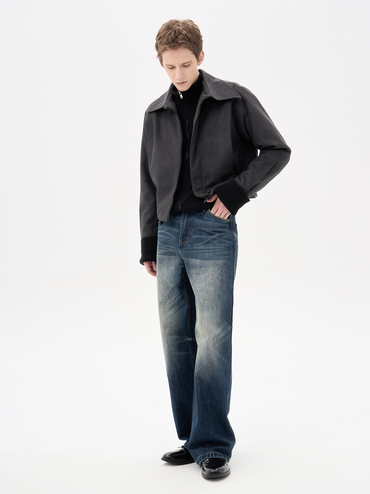 Pleated Cotton Casual Jacket