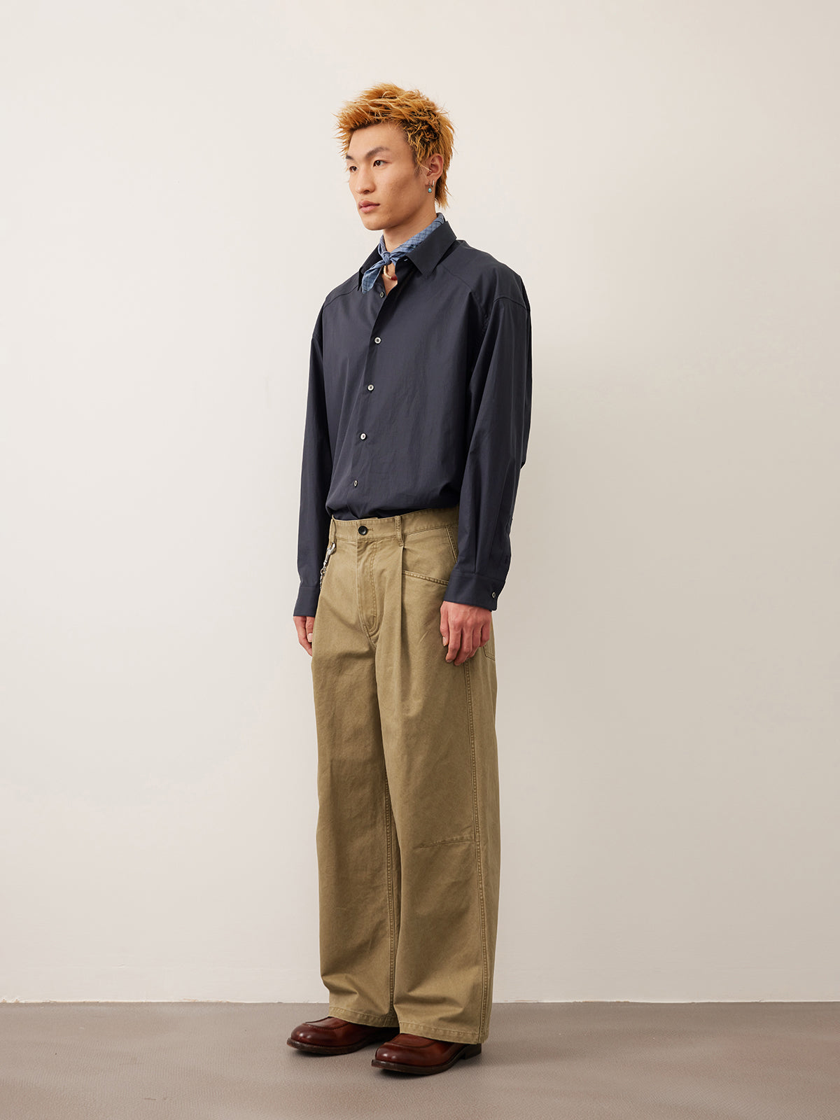 Single Pleated Loose Casual Pants