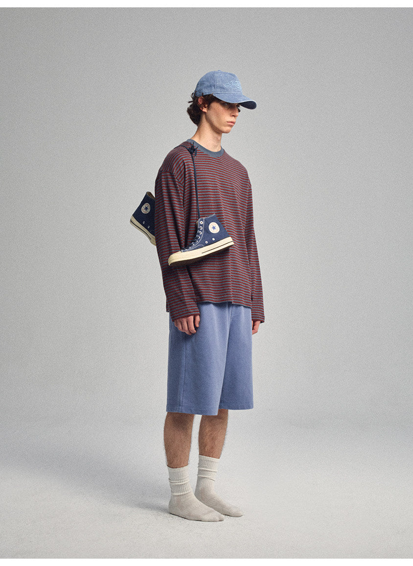 Contrast-Striped Round-Neck T-Shirt