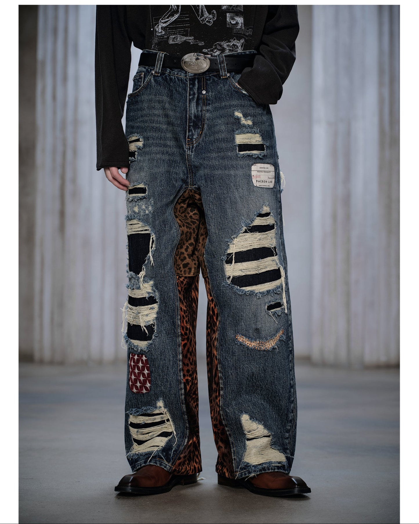 Loose-fit denim pants