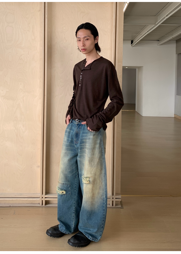 Button-Down Slim-Fit T-Shirt