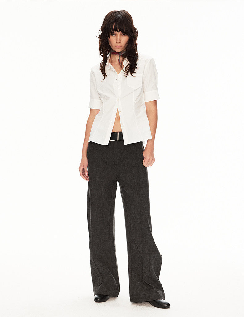 High-End Style 3D Pleated Casual Pants