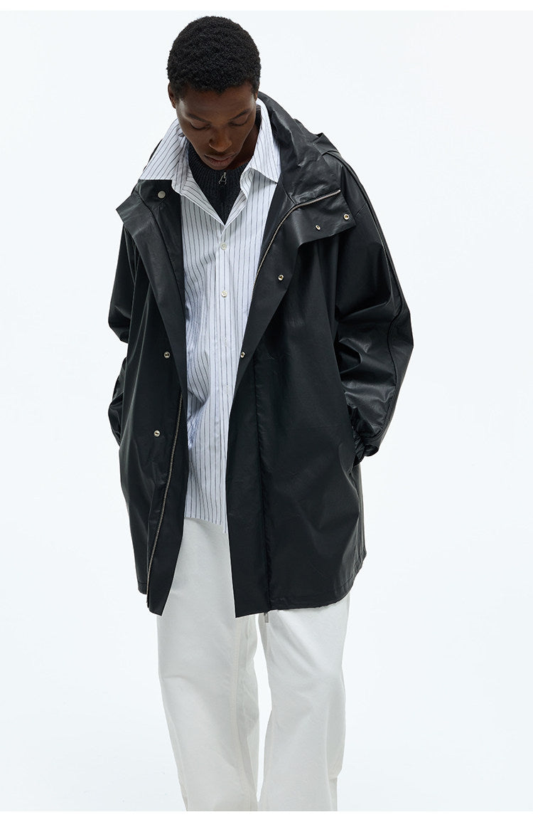 Stand Collar Mid-Length Coat
