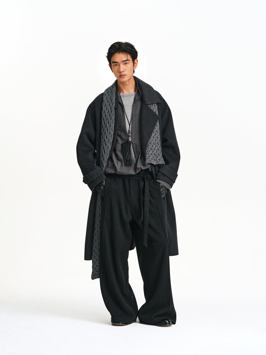 Belted Wide-Leg Pants