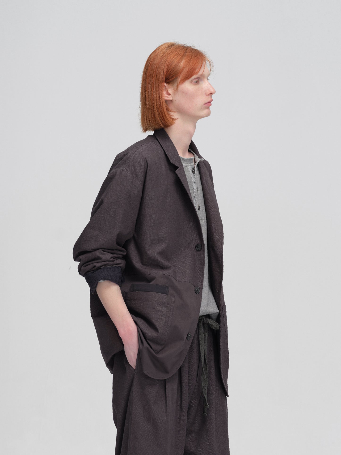 Lightweight Loose-Fit Stand-Collared Jacket