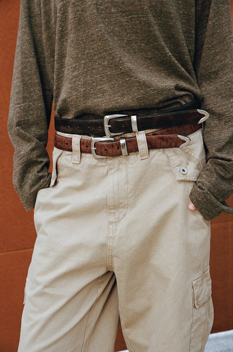 Antique Matte Silver Buckle Belt