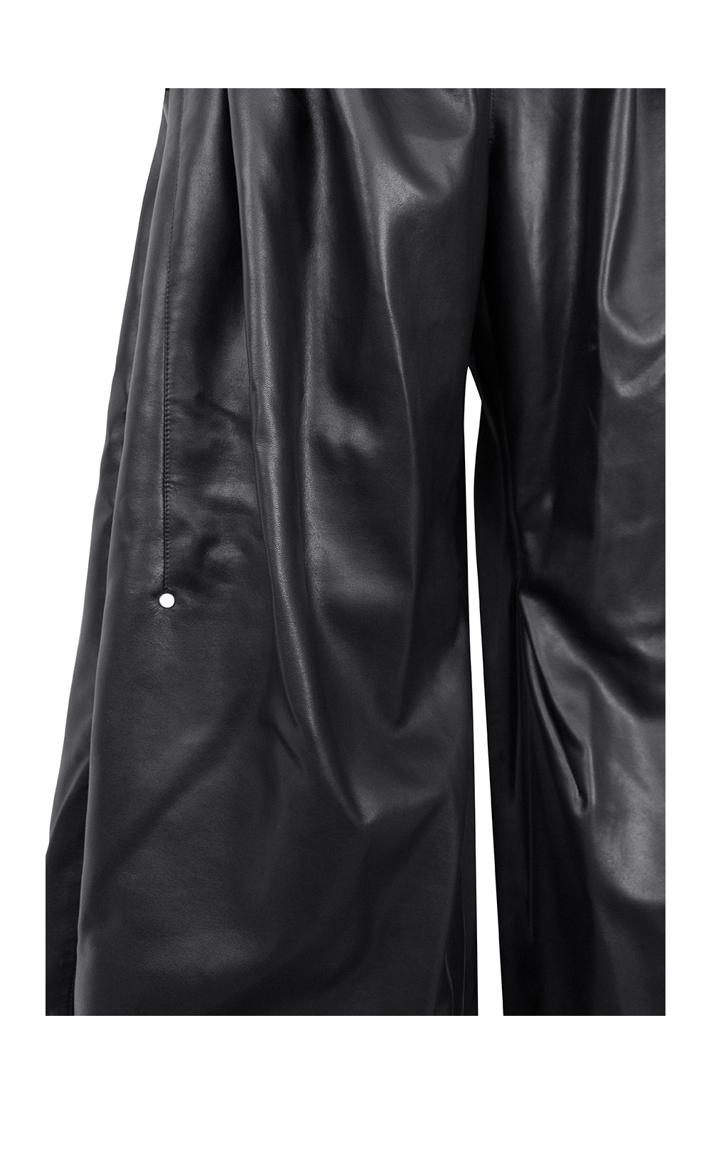 Stud Button Leather Pants
