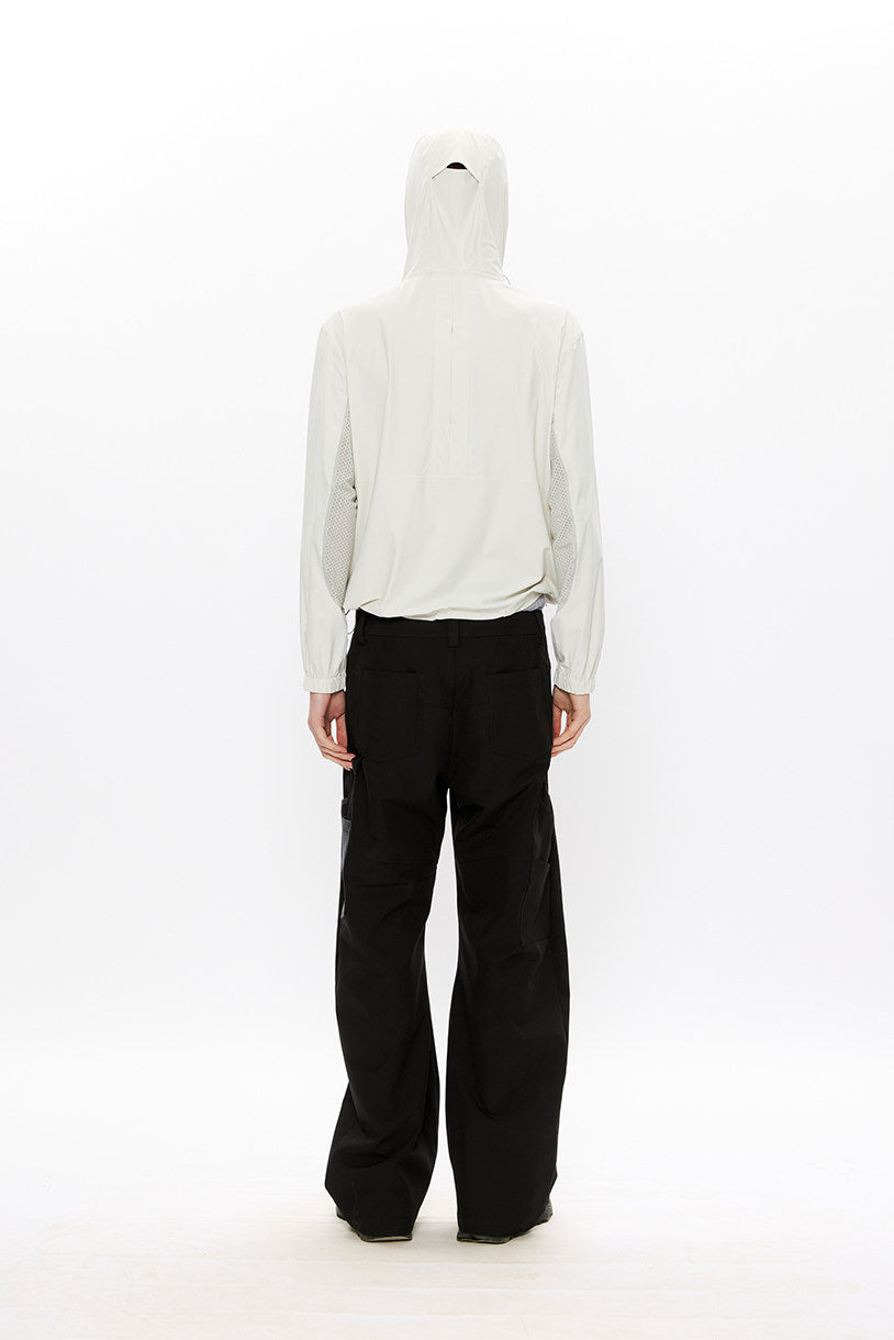 Diagonal Zip Hooded Sun Protection Jacket