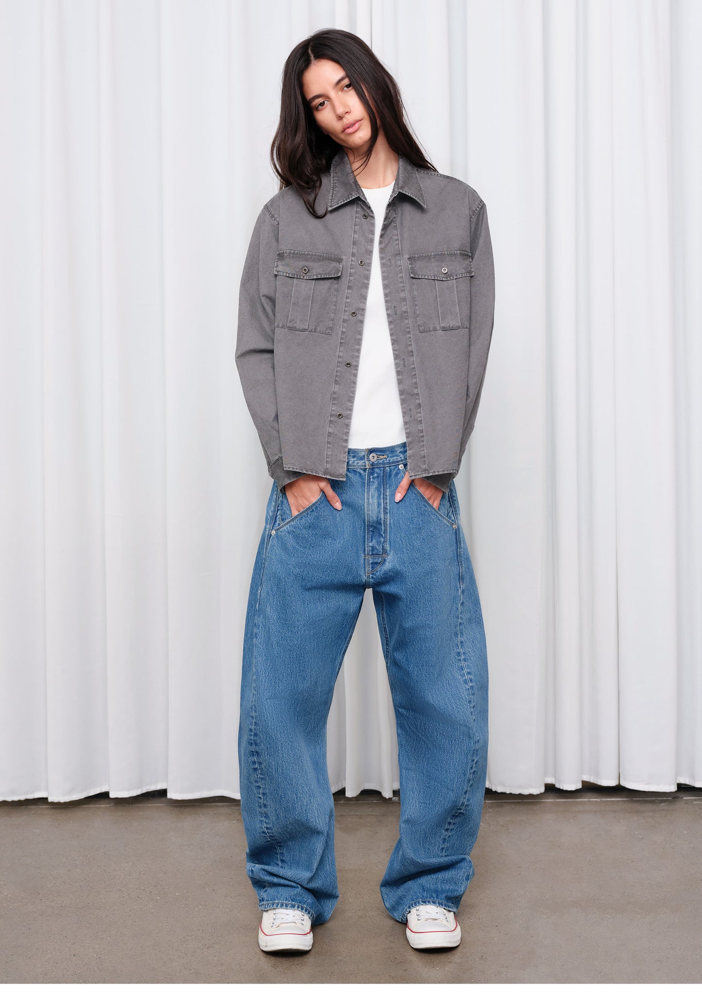 Snowflake-Wash Denim Pants