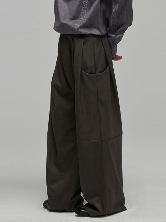 Multi-pleated Casual Pants