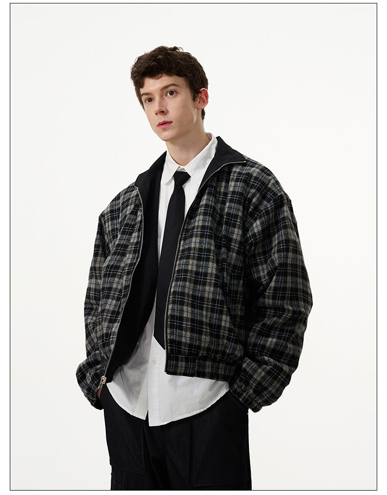 Reversible plaid jacket