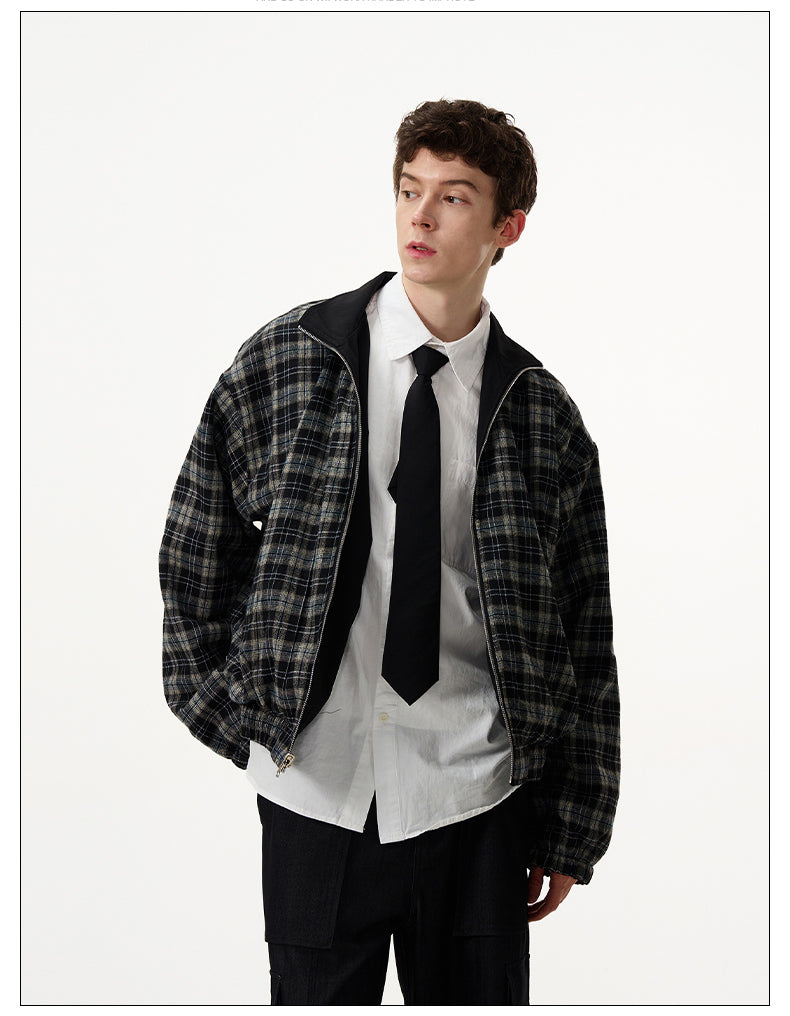 Reversible plaid jacket