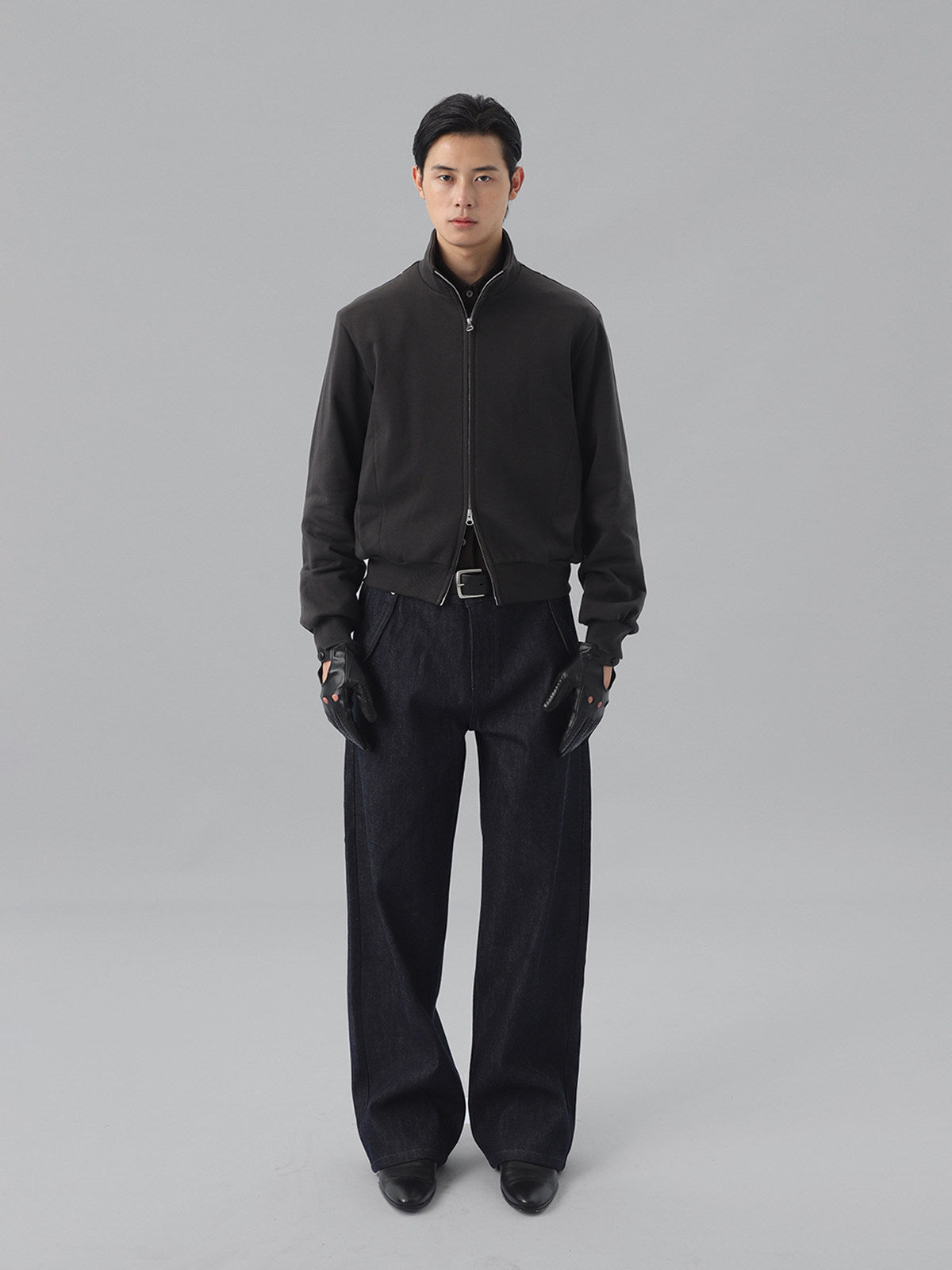 Stand-Up Collar Zip-Up Sweatshirt
