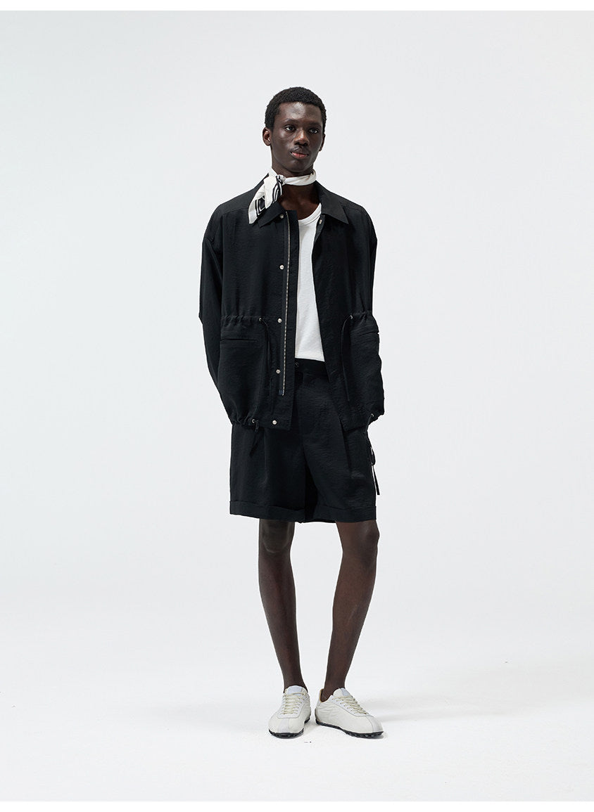 Casual Pants with a Partial Elastic Waistband