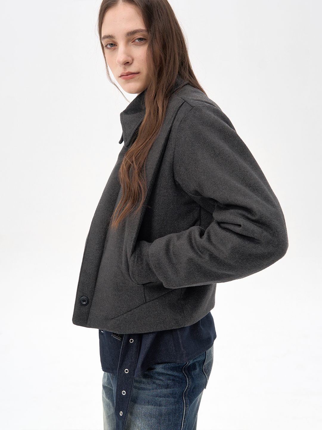 Pleated Cotton Casual Jacket